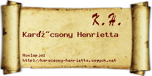Karácsony Henrietta névjegykártya