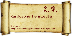 Karácsony Henrietta névjegykártya