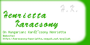 henrietta karacsony business card